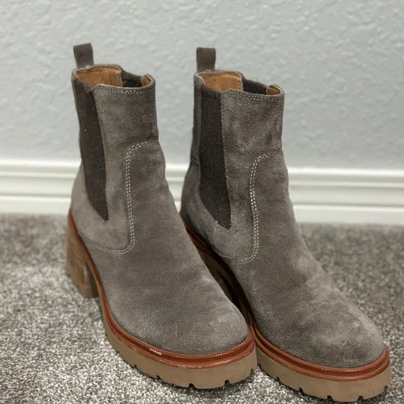 Sofft Gray Suede Ankle Boots - Picture 2 of 3